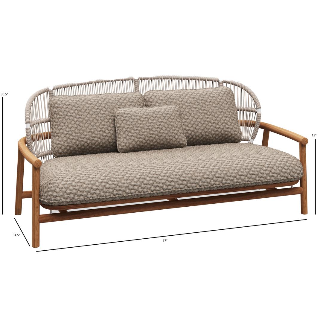 Gloster Fern Teak Low Back 2-Seater Sofa - Dims Gloster Fern Teak Low Back 2-Seater Sofa - Dims