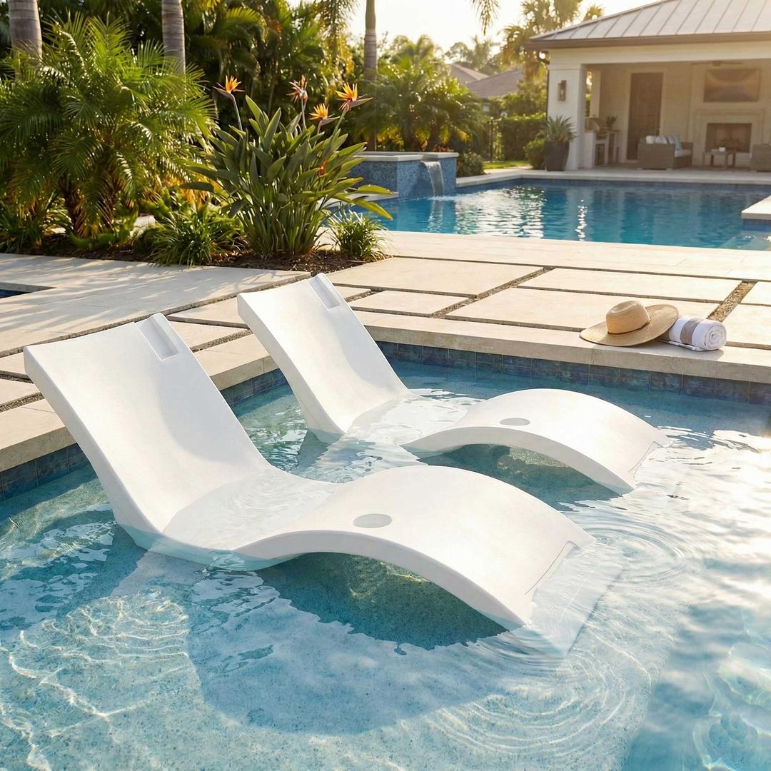 Floating Luxuries Kai Pool Shelf Chaise Lounge - Set of 2