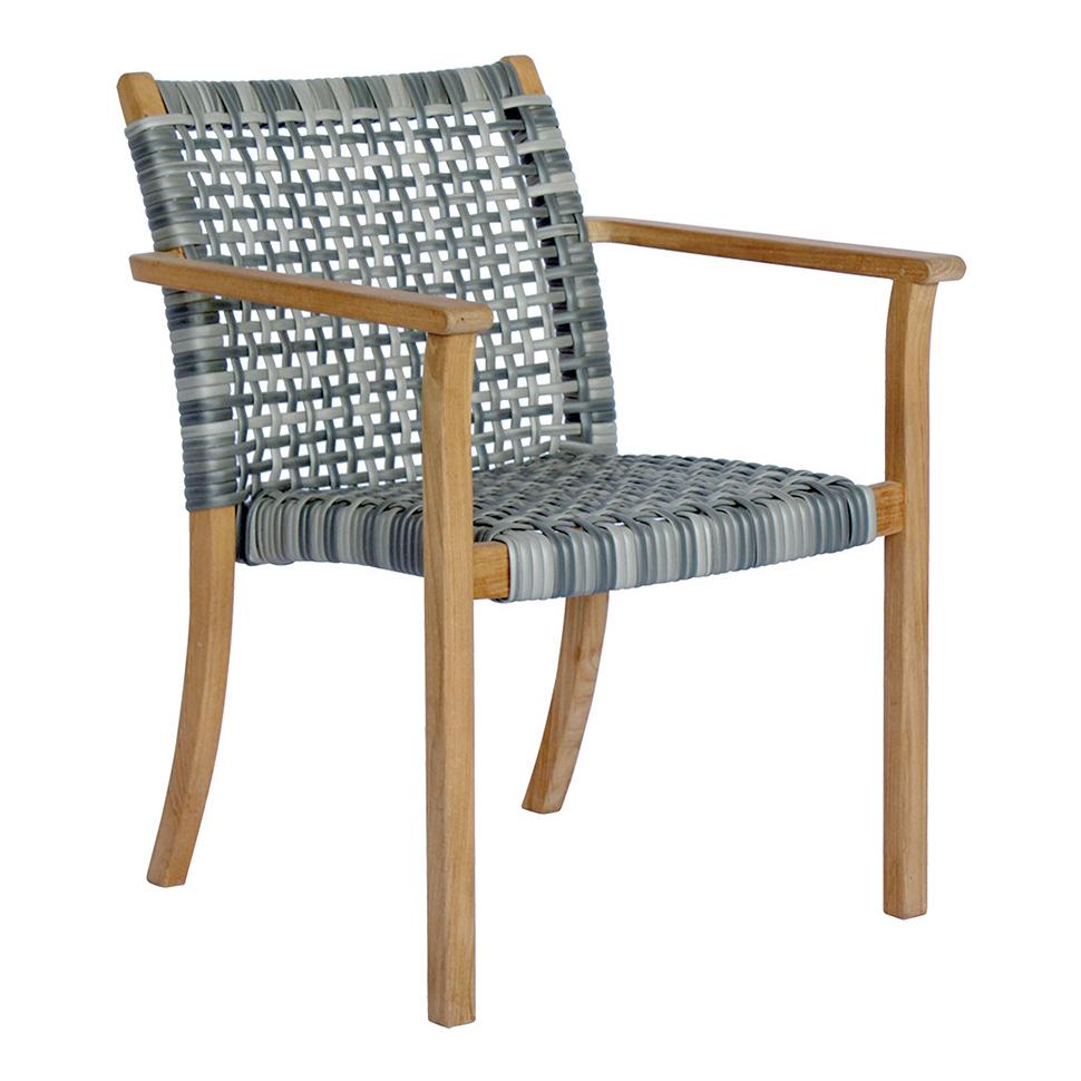 Kingsley Bate Catherine Stacking Teak Woven Dining Armchair