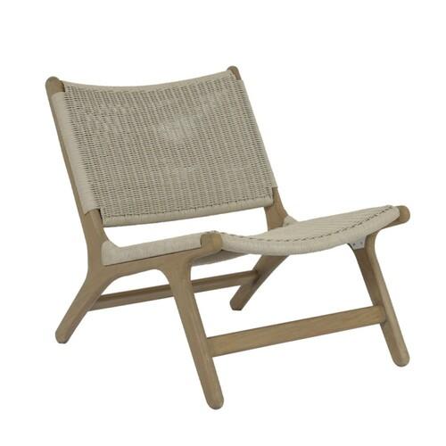 Sunset West Coastal Teak Woven Lowback Chair