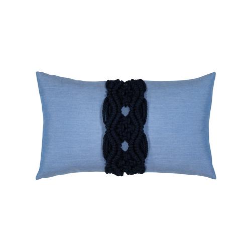 Elaine Smith 20" x 12" Palomar Indigo Lumbar Sunbrella Outdoor Pillow