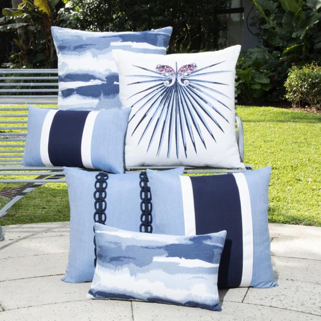 Elaine Smith 22&quot; x 22&quot; Impression Lake Sunbrella Outdoor Pillow