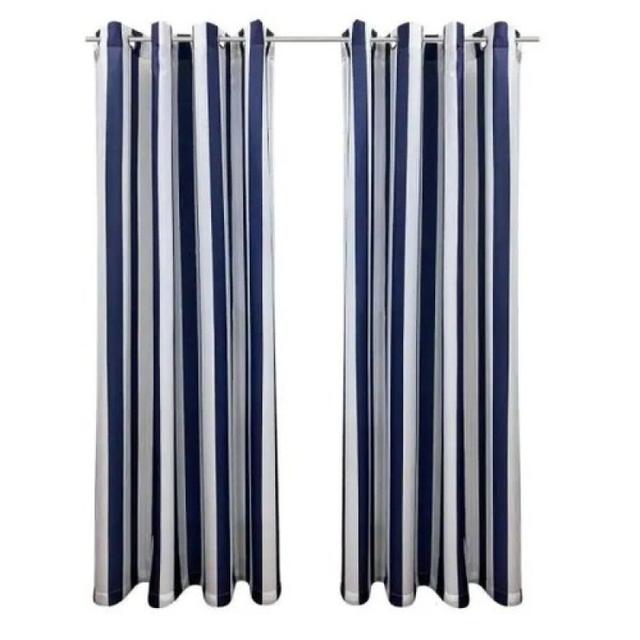 Outdoor Decor by Commonwealth Seascapes Stripe Grommet Outdoor Curtain Panel - Set of 2
