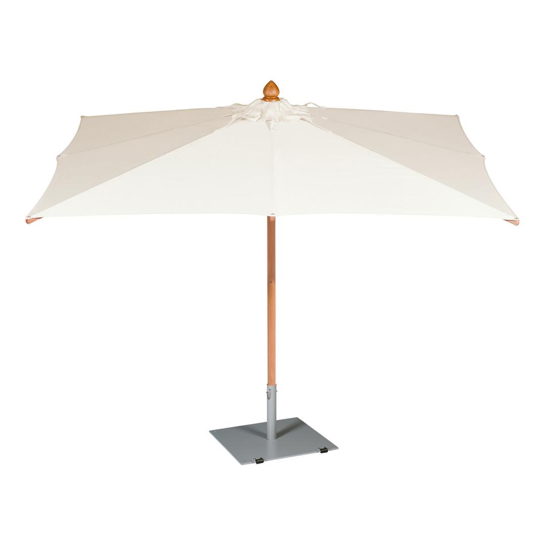Barlow Tyrie Napoli 10' Square Wood Market Patio Umbrella