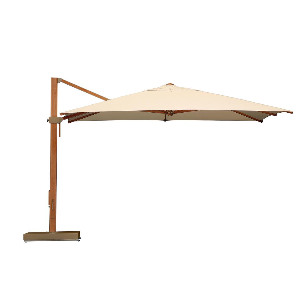 Barlow Tyrie Napoli 13' Square Wood Cantilever Patio Umbrella