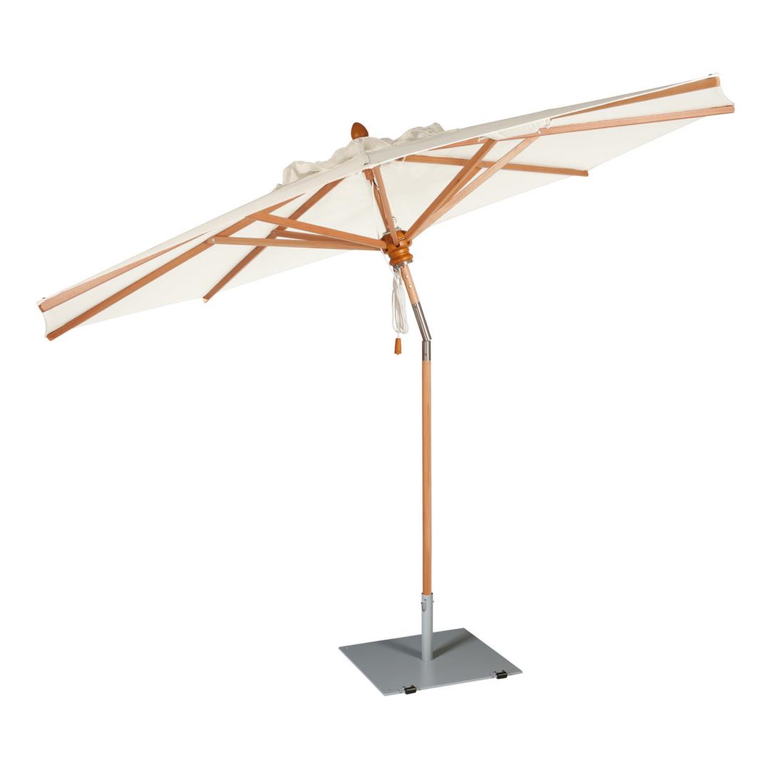 Barlow Tyrie Napoli 9' Round Wood Market Patio Umbrella with Tilt