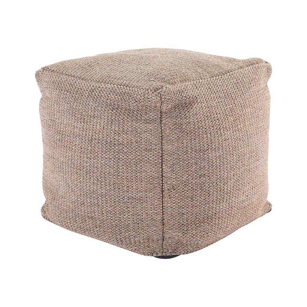 Jaipur Living Mastic Solid Tan Cube Outdoor Pouf