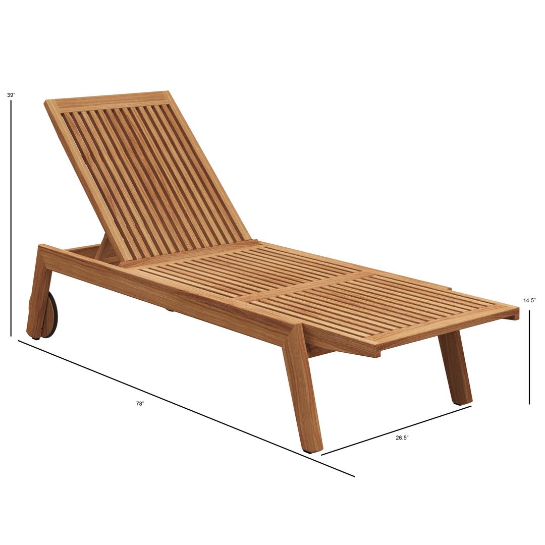 Gloster Solana Teak Chaise Lounge - Dims Gloster Solana Teak Chaise Lounge - Dims