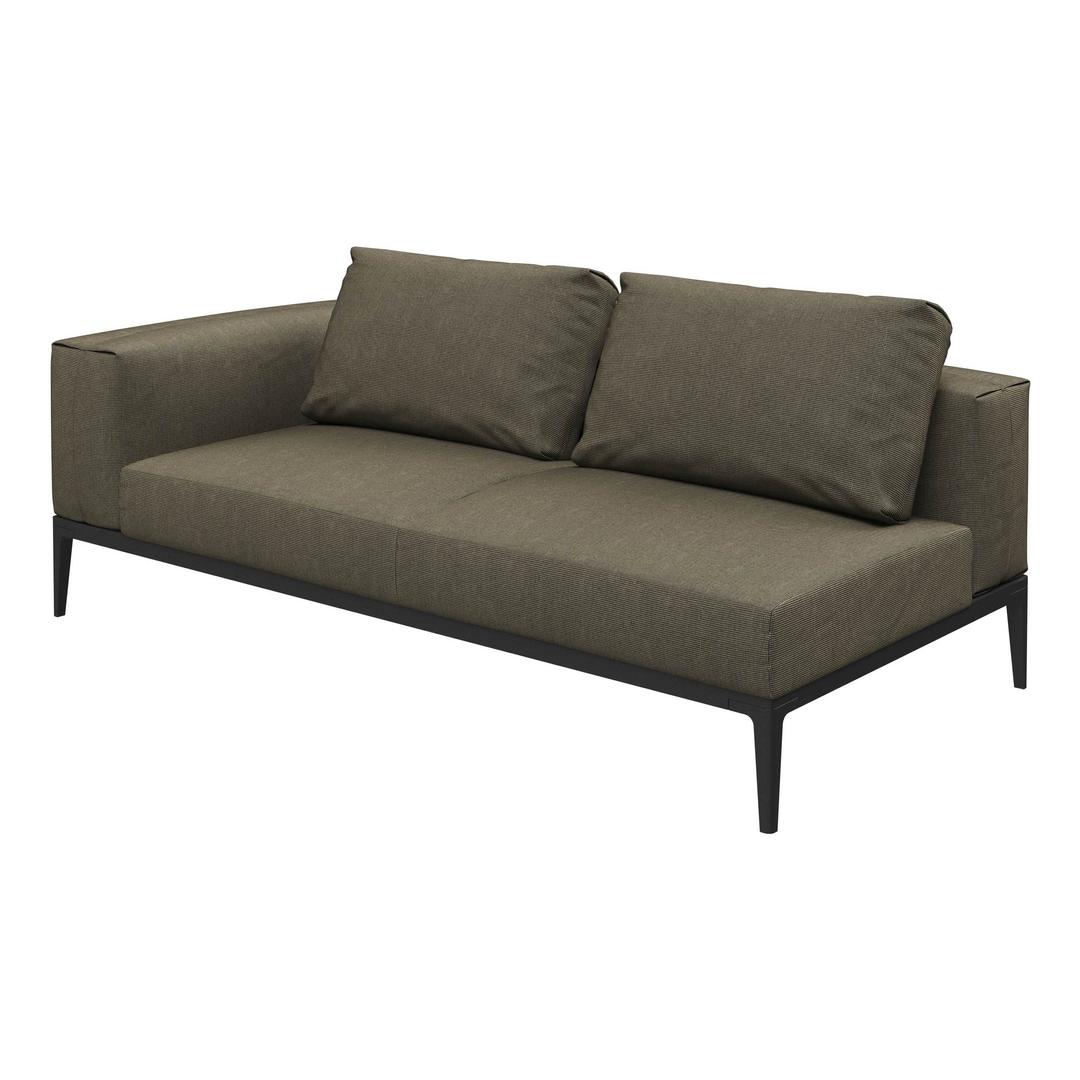 Gloster Grid Upholstered Left End 2-Seater Outdoor Sectional Unit