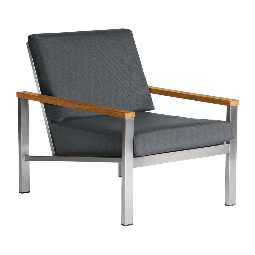 Barlow Tyrie Equinox Deep Seating Lounge Chair - Raw Stainless Steel