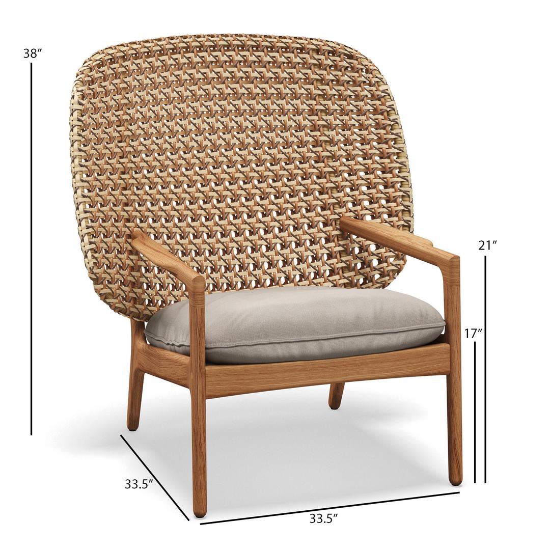 Gloster Kay Teak High Back Lounge Chair - Dims Gloster Kay Teak High Back Lounge Chair - Dims