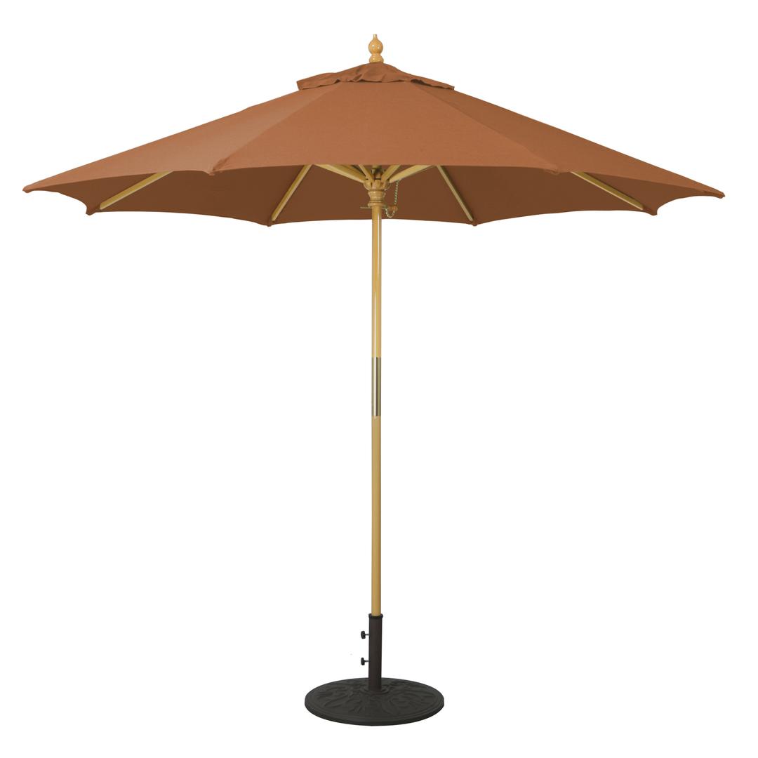 Galtech 9' Round Wood Market Patio Umbrella