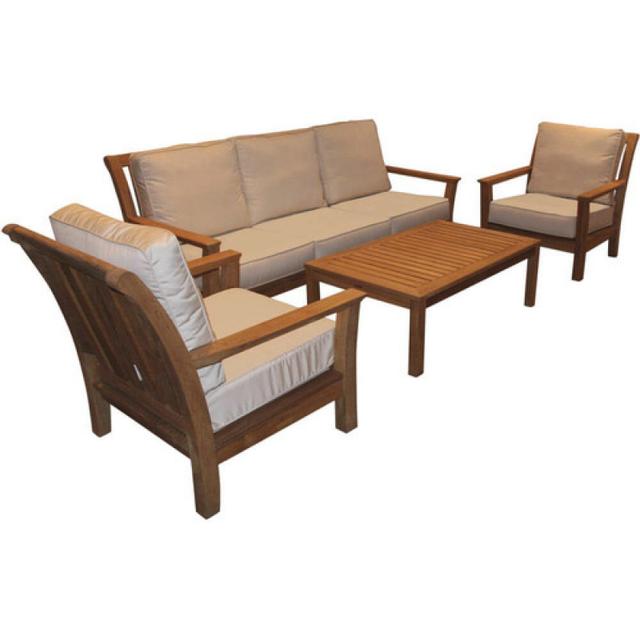 Kingsley Bate Chelsea 4-Piece Deep Seating Set with 45&quot; Rectangular Coffee Table