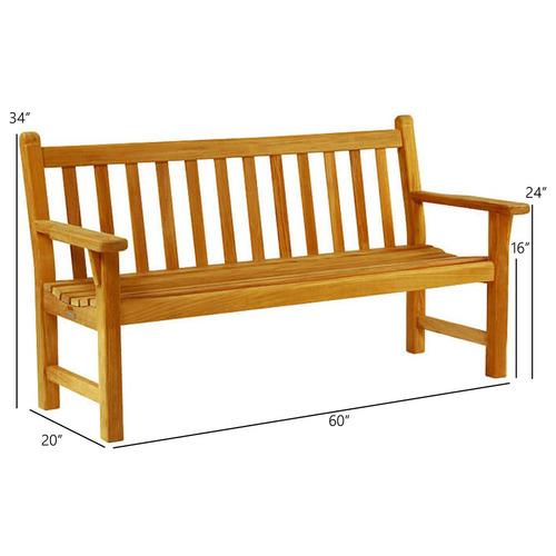 Kingsley Bate Dunbarton 5' Bench - Dimension Kingsley Bate Dunbarton 5' Bench - Dimension