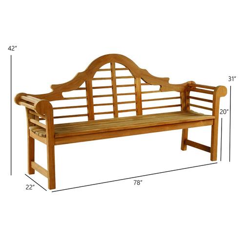 Kingsley Bate Lutyens 6.5' Bench - Dimension Kingsley Bate Lutyens 6.5' Bench - Dimension