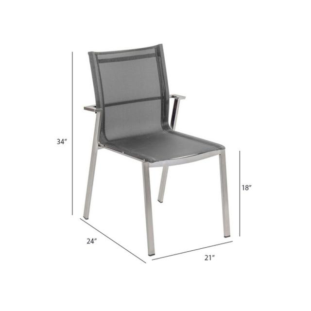 POVL Outdoor Franck Sling Stacking Dining Side Chair - Set of 6