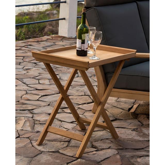POVL Outdoor Calera Teak Tray and Stand