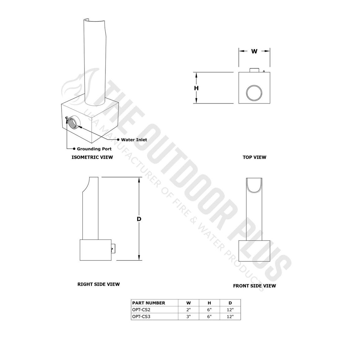 The Outdoor Plus Cannon Style Scupper 3" AuthenTEAK