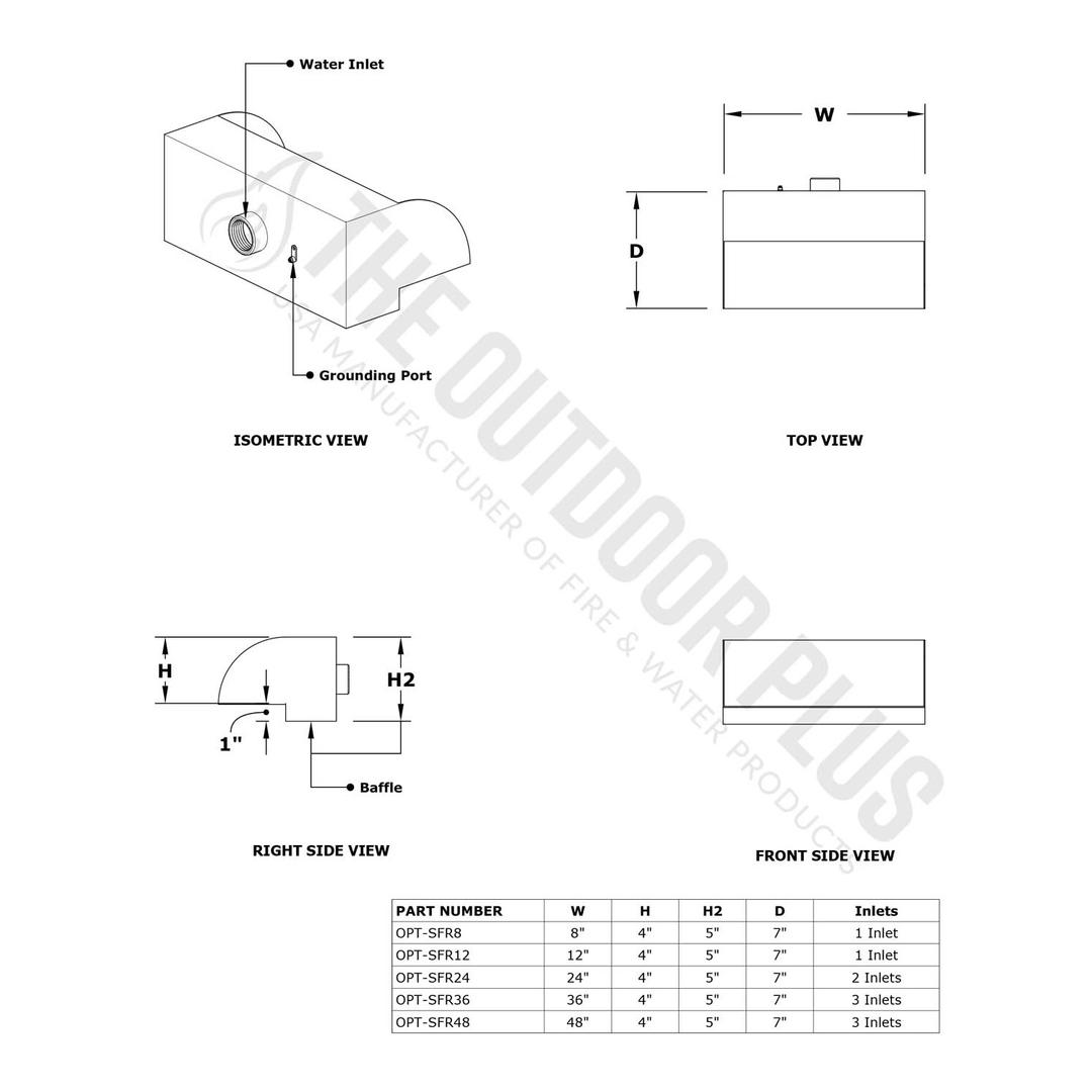 The Outdoor Plus Smooth Flow Radius Style Scupper - 36