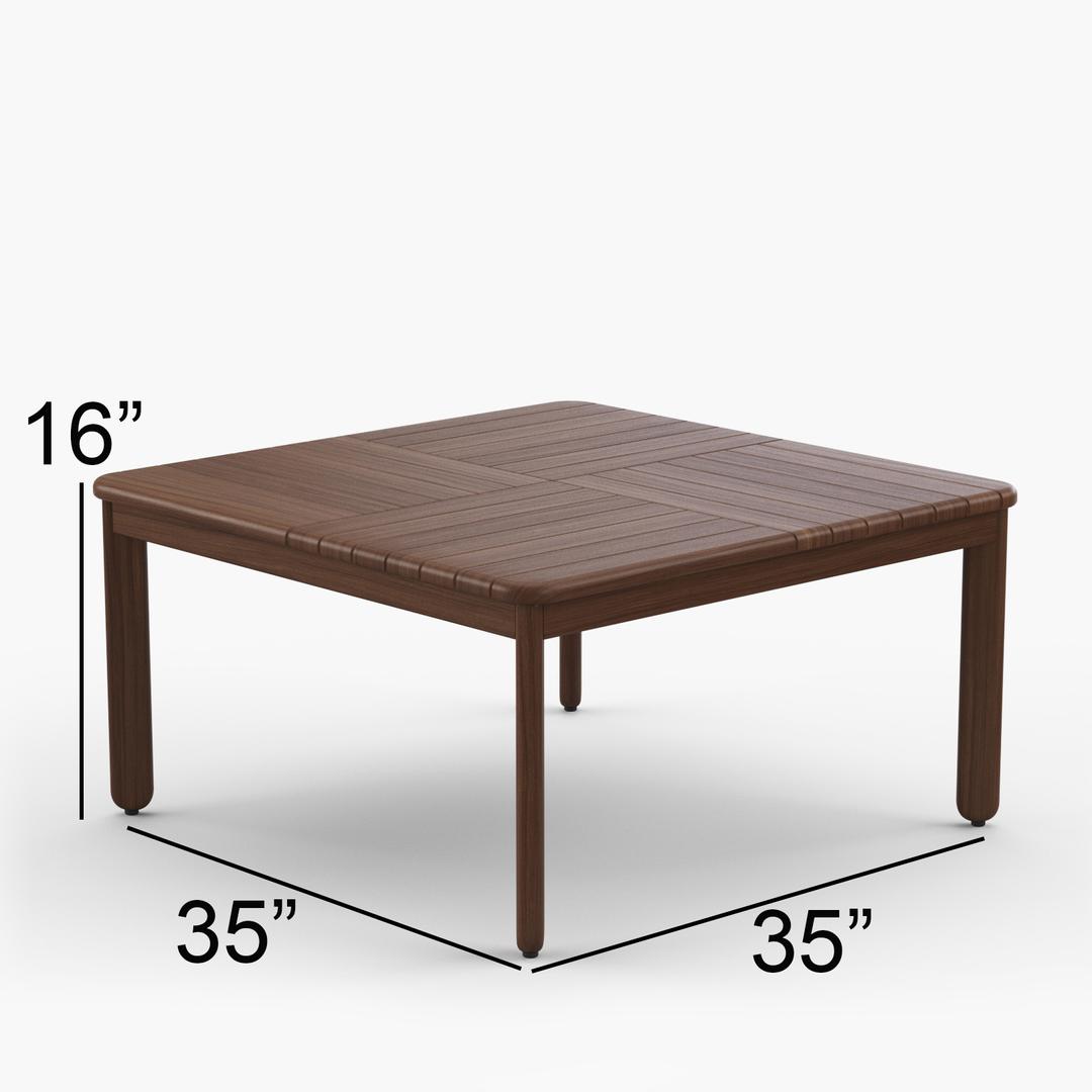 Jensen Outdoor Foundations 35" Ipe Wood Mosaic Square Coffee Table ...