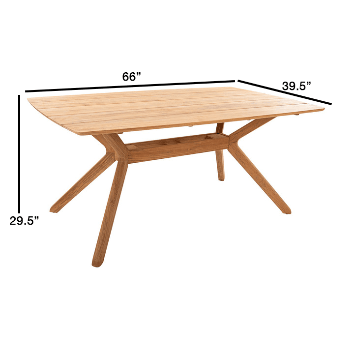 POVL Outdoor Johny 66" Teak Rectangular Dining Table | AuthenTEAK
